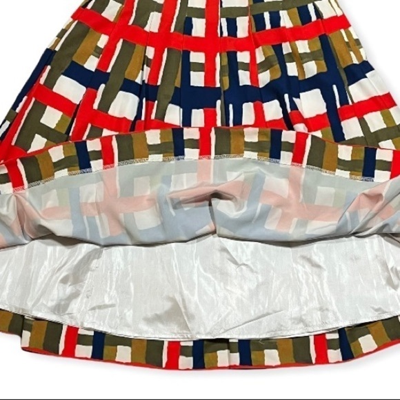 Mordicci Abstract Plaid Print A-Line Skirt sz S - Picture 6 of 10